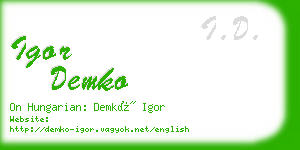 igor demko business card